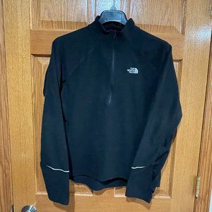 THE NORTH FACE Womens L Black Fleece Long Sleeve 1/4 Zip Pullover Athletic Shirt